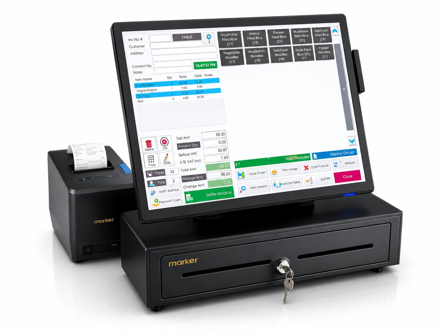 NGTECH POS billing screen
